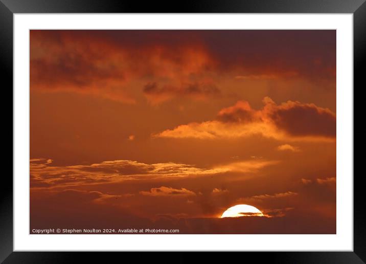 Fiery Sunset Sky Framed Mounted Print by Stephen Noulton