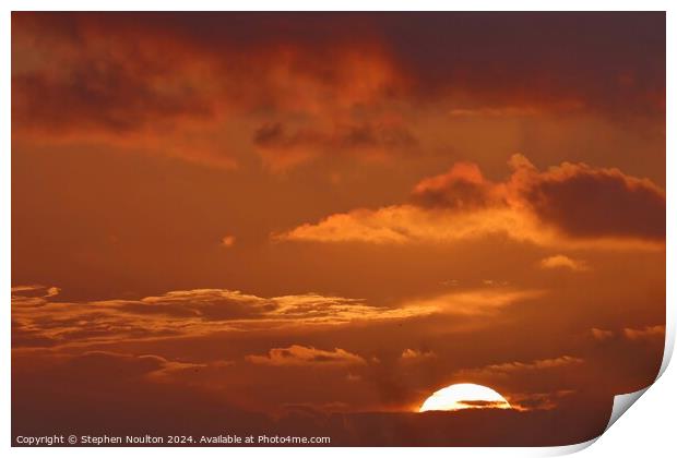 Fiery Sunset Sky Print by Stephen Noulton