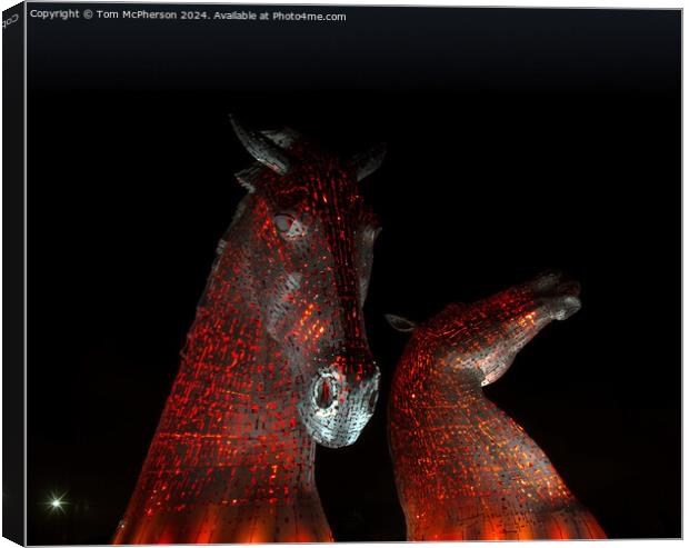The Kelpies at Night Canvas Print by Tom McPherson