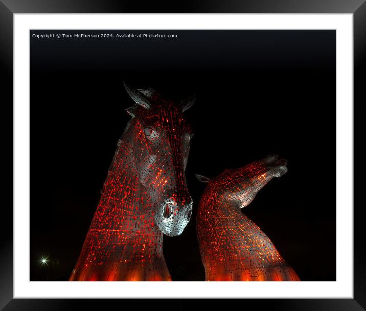 The Kelpies at Night Framed Mounted Print by Tom McPherson