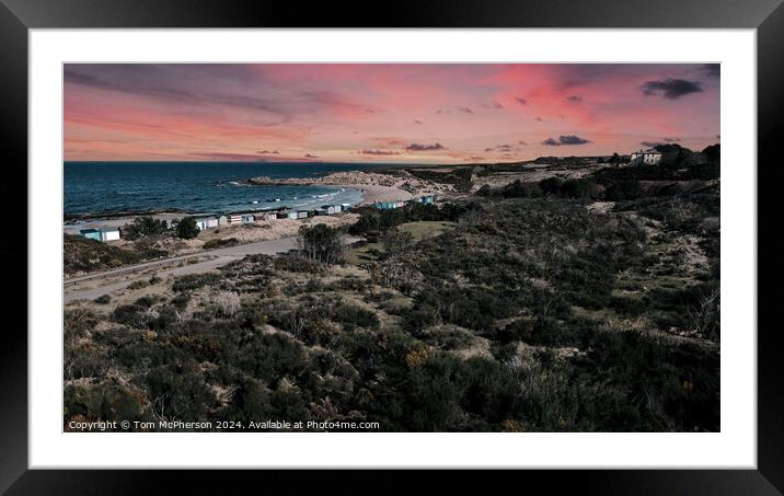 A sunset over Hopeman Framed Mounted Print by Tom McPherson
