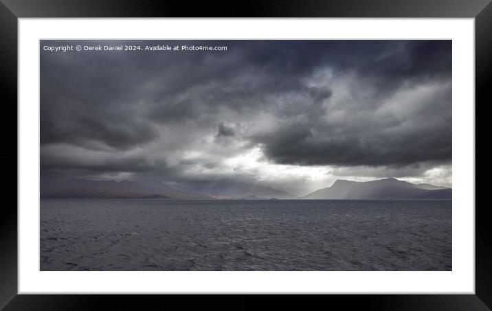 A view of the mainland from Armadale, Skye Framed Mounted Print by Derek Daniel