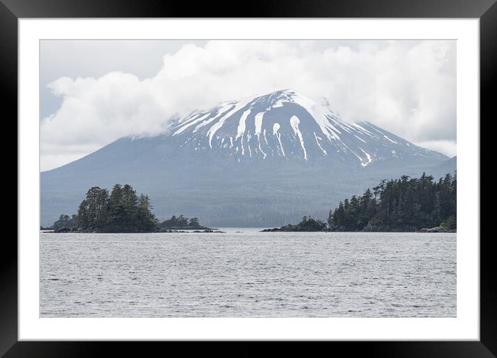 Islands and Snow Topped Mountains at Sitka, Alaska, USA. Framed Mounted Print by Dave Collins