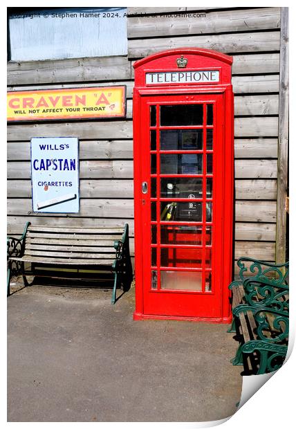 Button A Button B Red Telephone Box Print by Stephen Hamer