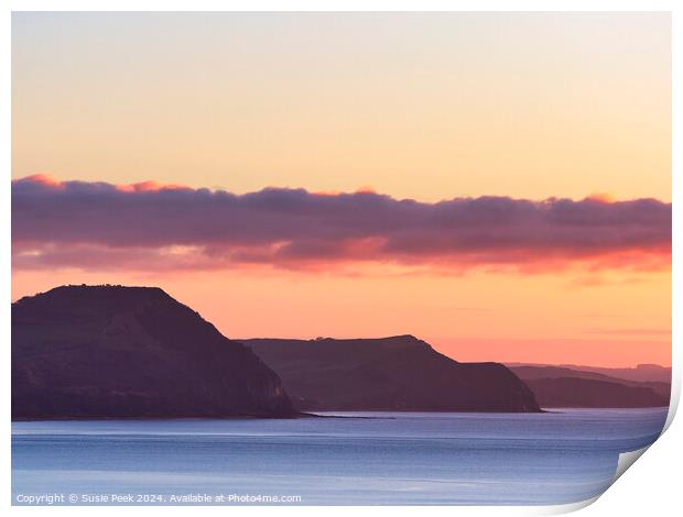 Winter Morning Moods of the Dorset Coastline in Ja Print by Susie Peek