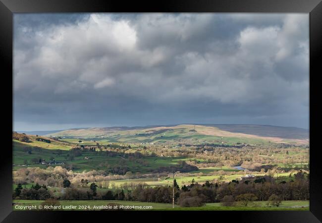 Patchy Sun on Lunedale from Folly Top Framed Print by Richard Laidler