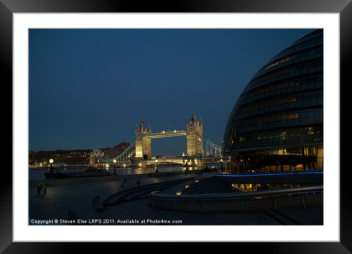 City Hall at Night Framed Mounted Print by Steven Else ARPS