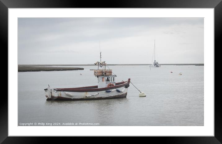 Fishing Boat at Orford, Suffolk.  Framed Mounted Print by Philip King