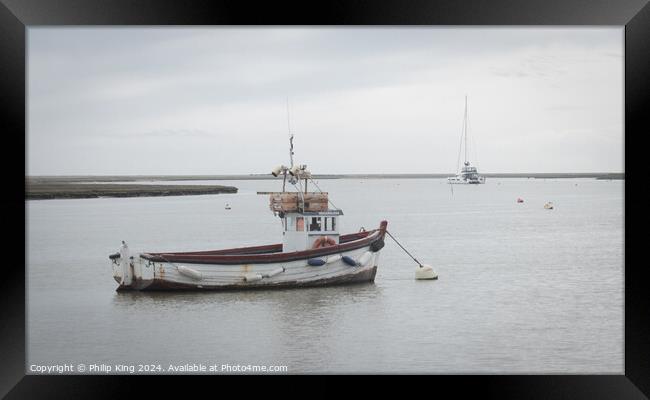 Fishing Boat at Orford, Suffolk.  Framed Print by Philip King