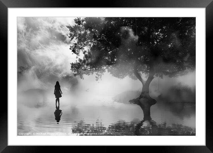 An abstract landscape shot in black and white. Framed Mounted Print by Michael Piepgras