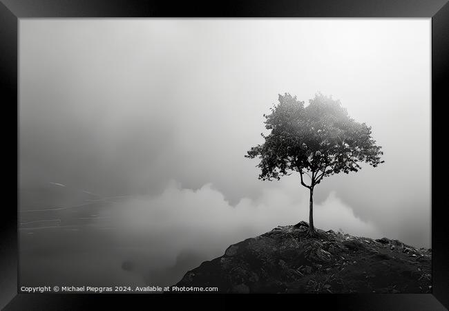 An abstract landscape shot in black and white. Framed Print by Michael Piepgras