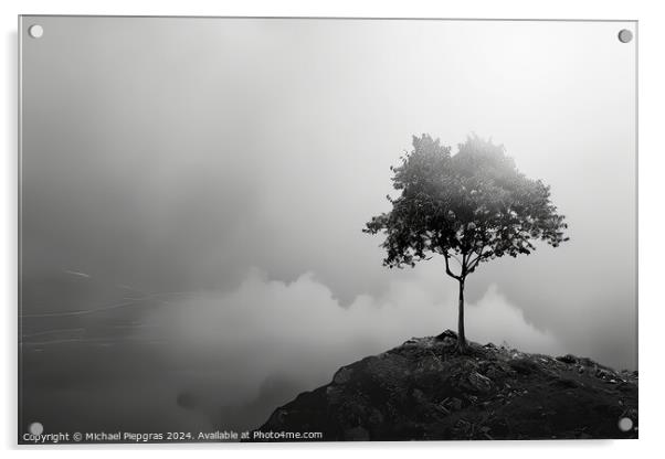 An abstract landscape shot in black and white. Acrylic by Michael Piepgras