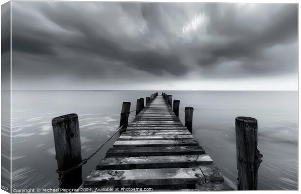 An abstract landscape shot in black and white. Canvas Print by Michael Piepgras