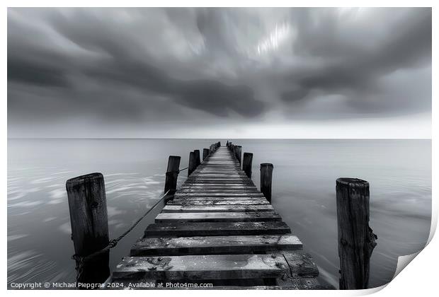 An abstract landscape shot in black and white. Print by Michael Piepgras