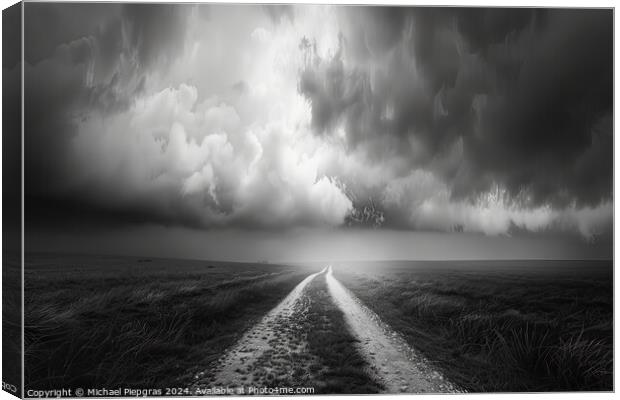 An abstract landscape shot in black and white. Canvas Print by Michael Piepgras