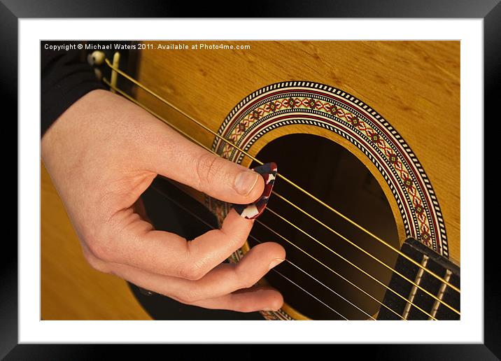 Guitar Picking Framed Mounted Print by Michael Waters Photography