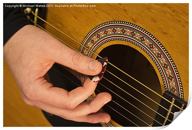 Guitar Picking Print by Michael Waters Photography