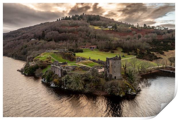 Urquhart Castle Loch Ness Print by Apollo Aerial Photography