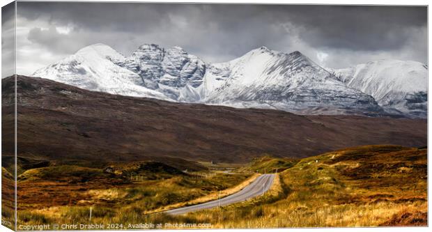 An Teallach from Destitution Road Canvas Print by Chris Drabble