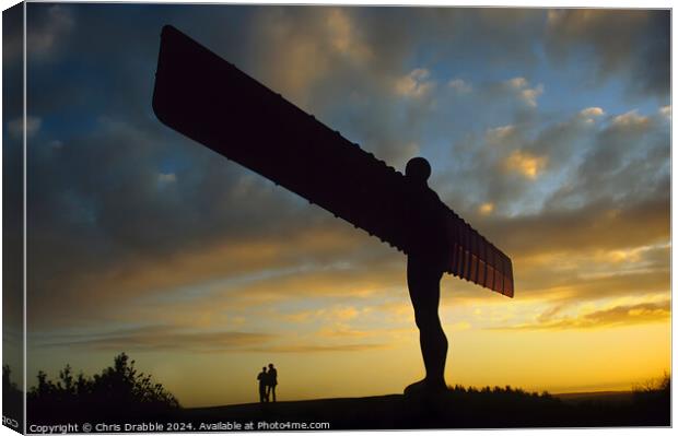 Angel of the North at sunset Canvas Print by Chris Drabble
