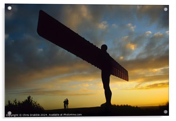 Angel of the North at sunset Acrylic by Chris Drabble