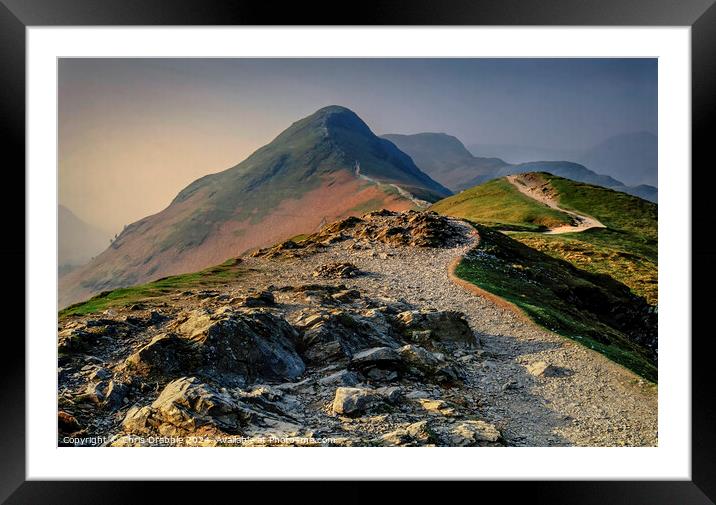 Catbells with an imminent Storm Framed Mounted Print by Chris Drabble