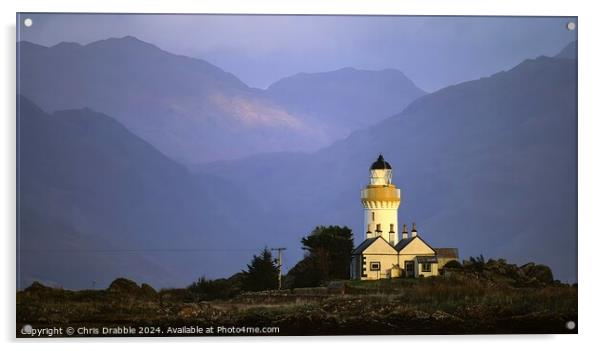 Isleornsay Lighthouse Acrylic by Chris Drabble