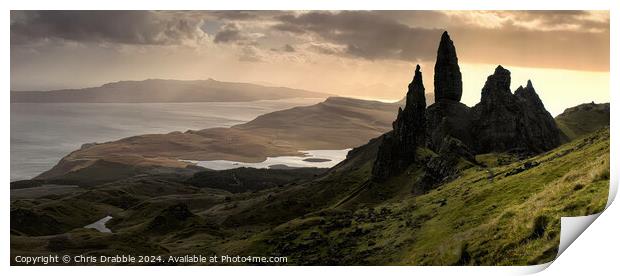 The Old Man of Storr Print by Chris Drabble