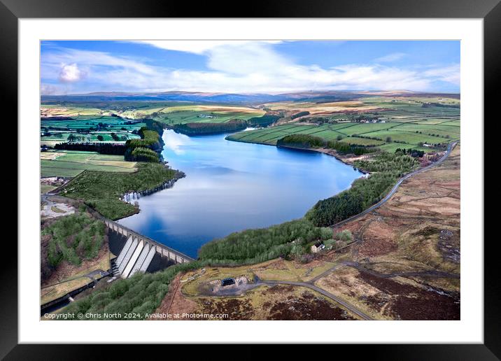 Thruscross reservoir Framed Mounted Print by Chris North