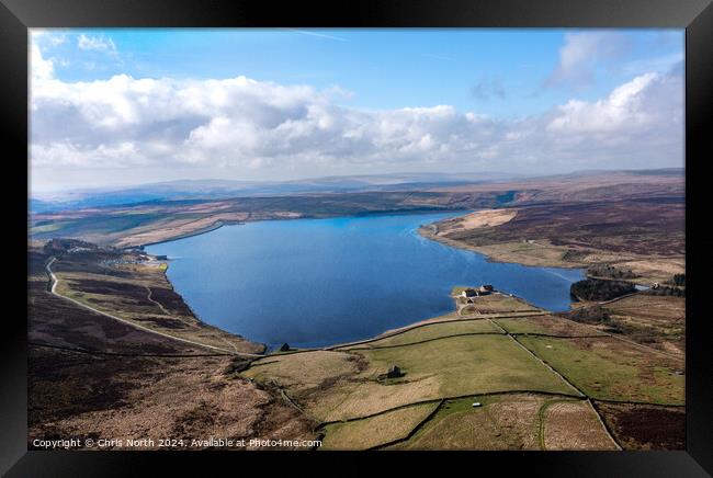 Grimwith reservoir. Framed Print by Chris North