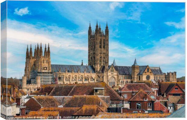 Majestic Canterbury Cathedral Canvas Print by John B Walker LRPS