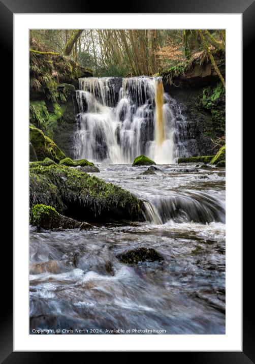 Goitstock Waterfall Yorkshire Framed Mounted Print by Chris North