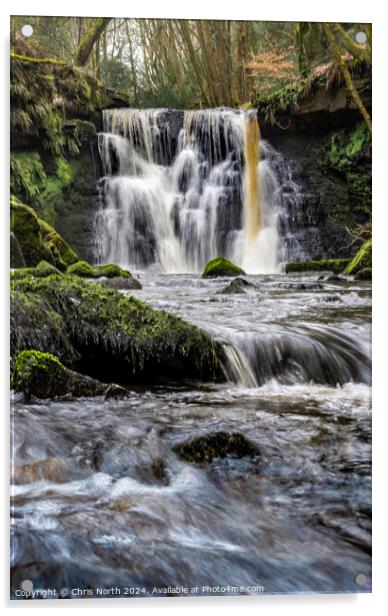Goitstock Waterfall Yorkshire Acrylic by Chris North