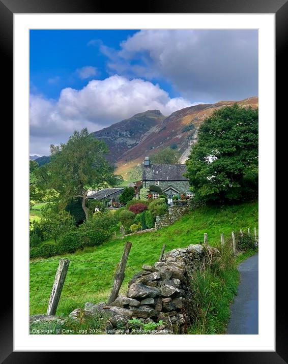 Mountain Cottage.  Framed Mounted Print by Cerys Legg