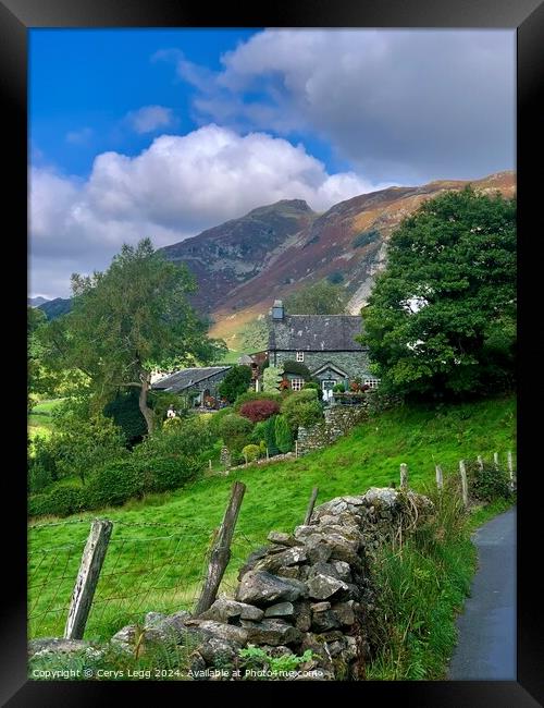 Mountain Cottage.  Framed Print by Cerys Legg