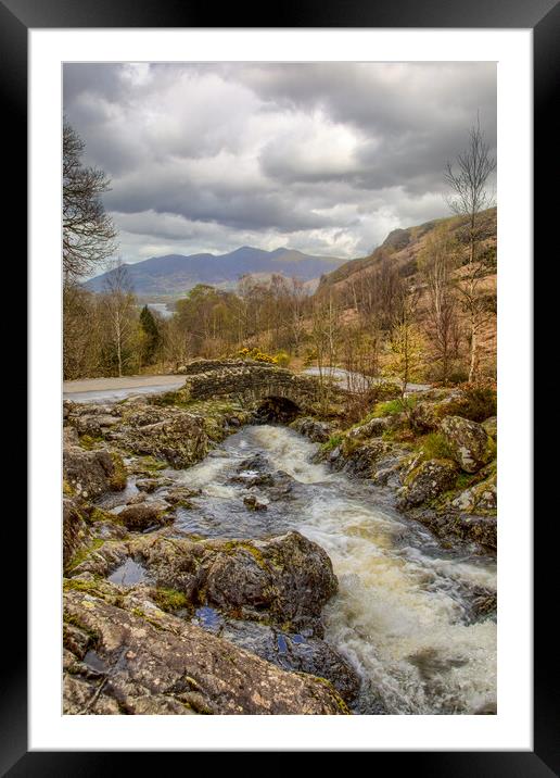 Ashness Bridge in Keswick Framed Mounted Print by Roger Green