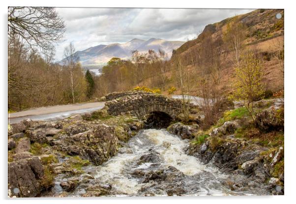 Ashness Bridge in Spring Acrylic by Roger Green