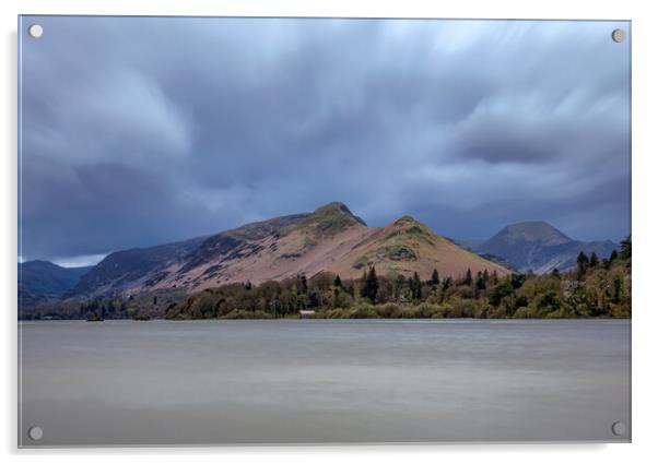Moody View Across Derwentwater To Catbells Acrylic by Roger Green