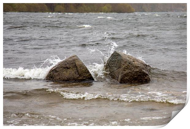 Centenary Stone on a Windy Day Print by Roger Green