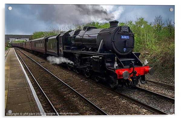 Steam Through Time: LMS Black 5 No. 44871  Acrylic by phil pace