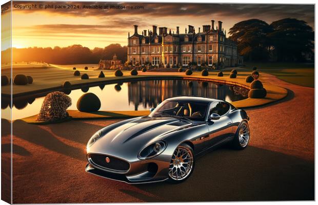 Million-Dollar Majesty: The Platinum Jaguar's Estate Canvas Print by phil pace