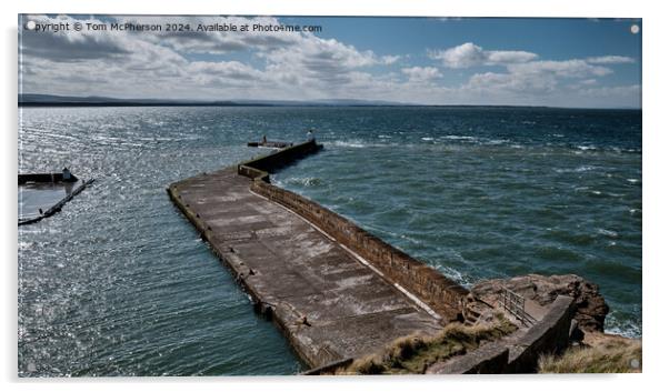 Burghead Harbour Scene Acrylic by Tom McPherson