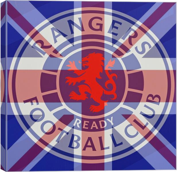 Rangers FC emblem and Union Jack Canvas Print by Allan Durward Photography
