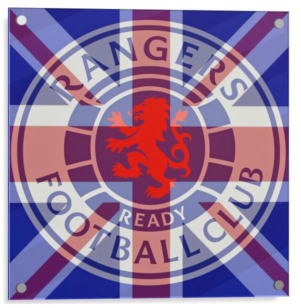 Rangers FC emblem and Union Jack Acrylic by Allan Durward Photography