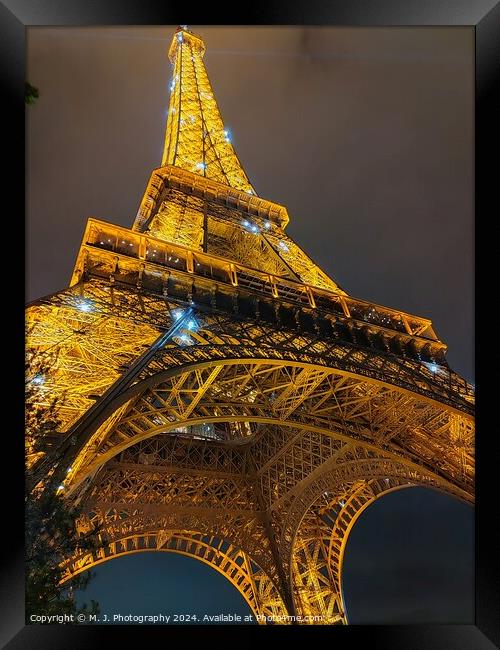 Eiffel Tower in Paris, France Framed Print by M. J. Photography