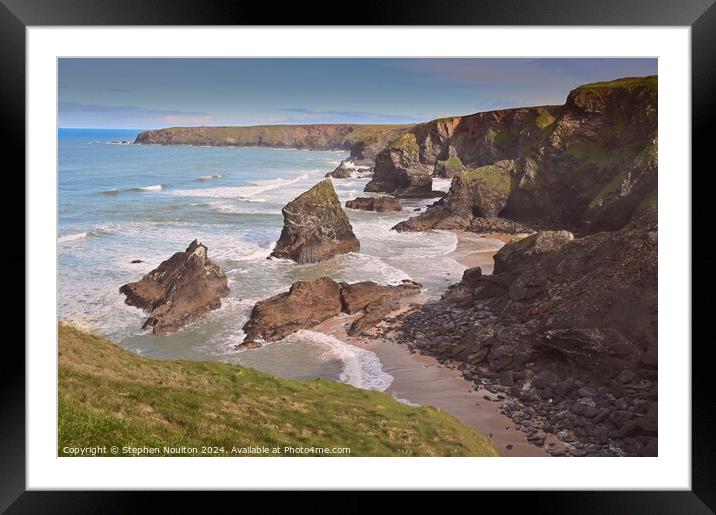 Bedruthan Steps, Cornwall Framed Mounted Print by Stephen Noulton
