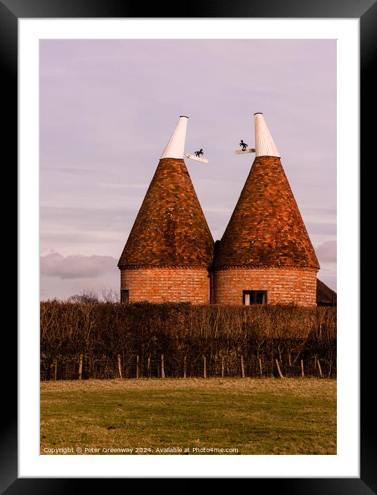 Traditional Oast Houses In Kent Framed Mounted Print by Peter Greenway