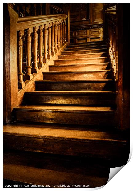 Historical Wooden Staircase Print by Peter Greenway