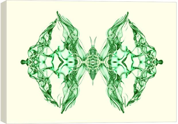 Butterfly Series: Emerald Green Symmetrical Butterfly Canvas Print by FocusArt Flow