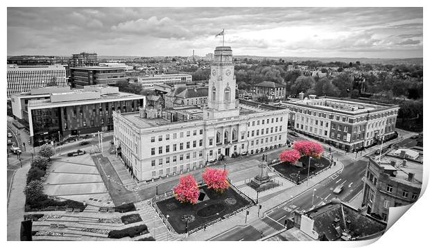 Barnsley Town Hall Blossom Print by Apollo Aerial Photography